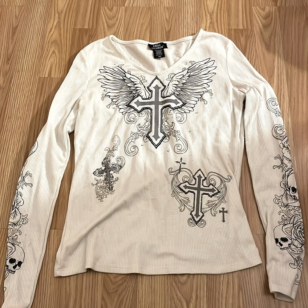 Long white sleeve y2k